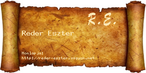 Reder Eszter névjegykártya